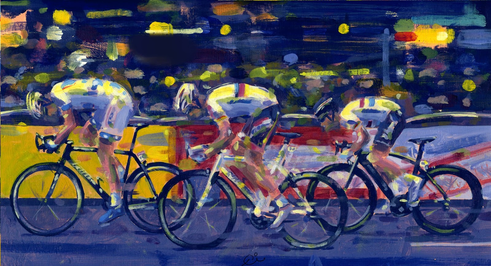 1600x866 Painting Le Tour Tour De France 2013,kittel X4! - Tour De France Painting