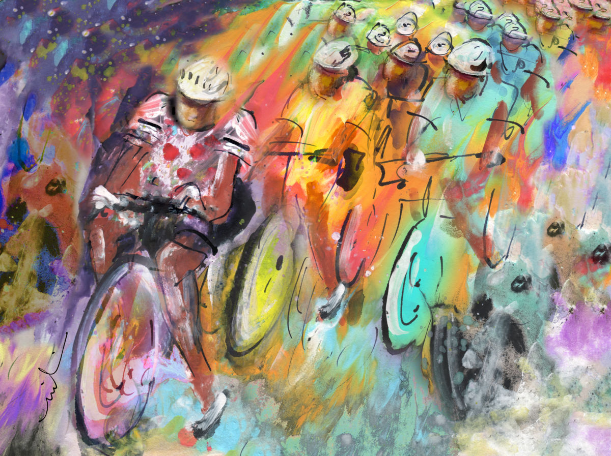 1200x897 Le Tour De France Madness 01 (Miki De Goodaboom) - Tour De France Painting