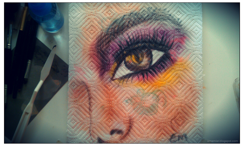 793x474 Painting Makeup On Paper Towel - Towel Painting