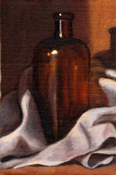 230x346 Painting A Day T. J. Murphy Antique Medicine Bottle With Tea Towel - Towel Painting