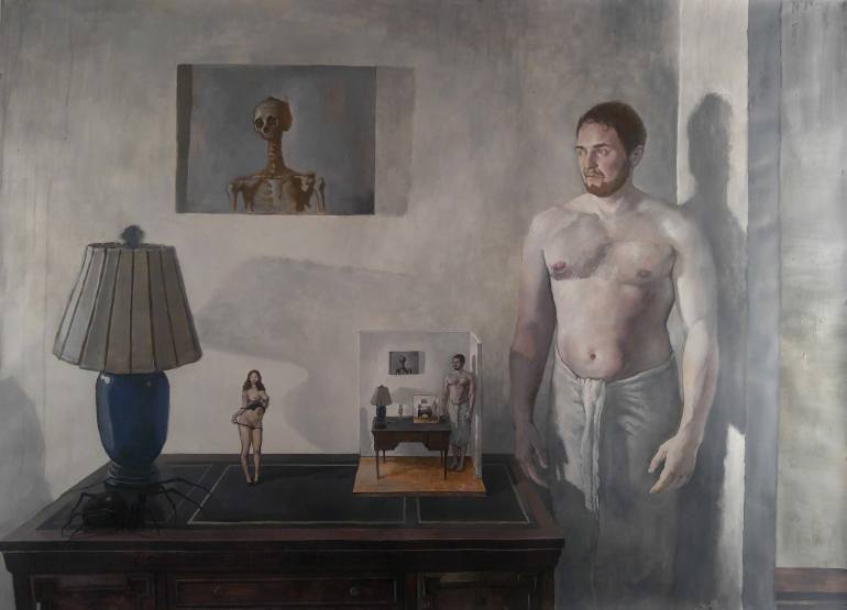 770x555 Saatchi Art Man In A Towel Painting By Isaac Pelepko - Towel Painting