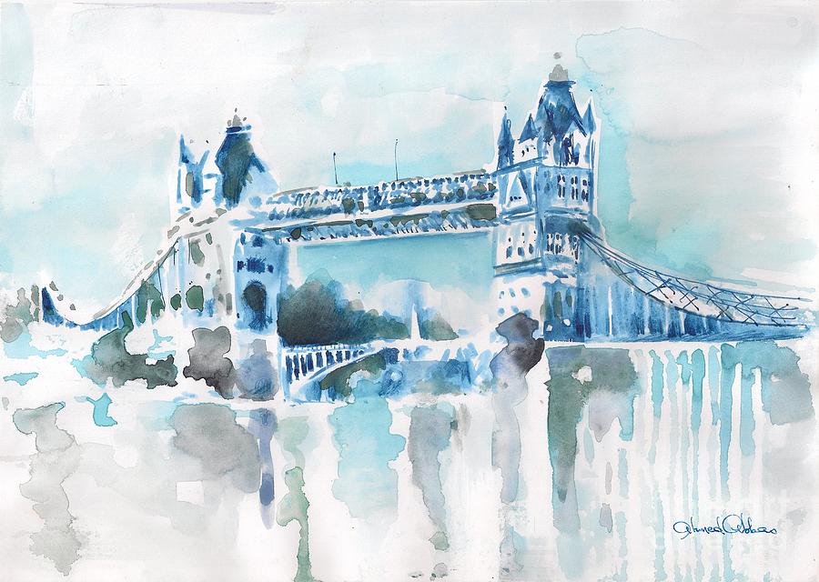 900x640 Londres Tower Bridge Painting By Ahmed Abbas - Tower Bridge Painting