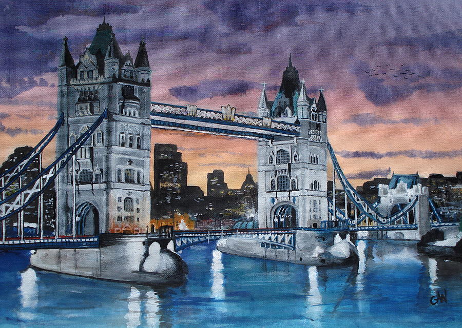 900x640 Tower Bridge London Painting By Carol Williams - Tower Bridge Painting
