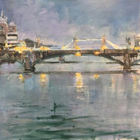 480x480 Tower Bridge London Memory Fine Art - Tower Bridge Painting