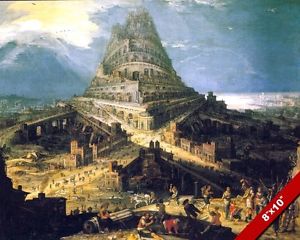 300x240 Tower Of Babel Old Testament Oil Painting Bible Art Giclee Print - Tower Of Babel Painting