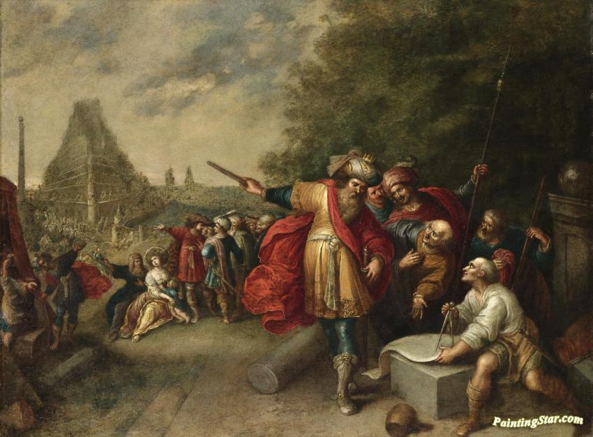 850x626 The Construction Of The Tower Of Babel Artwork By Frans Francken - Tower Of Babel Painting