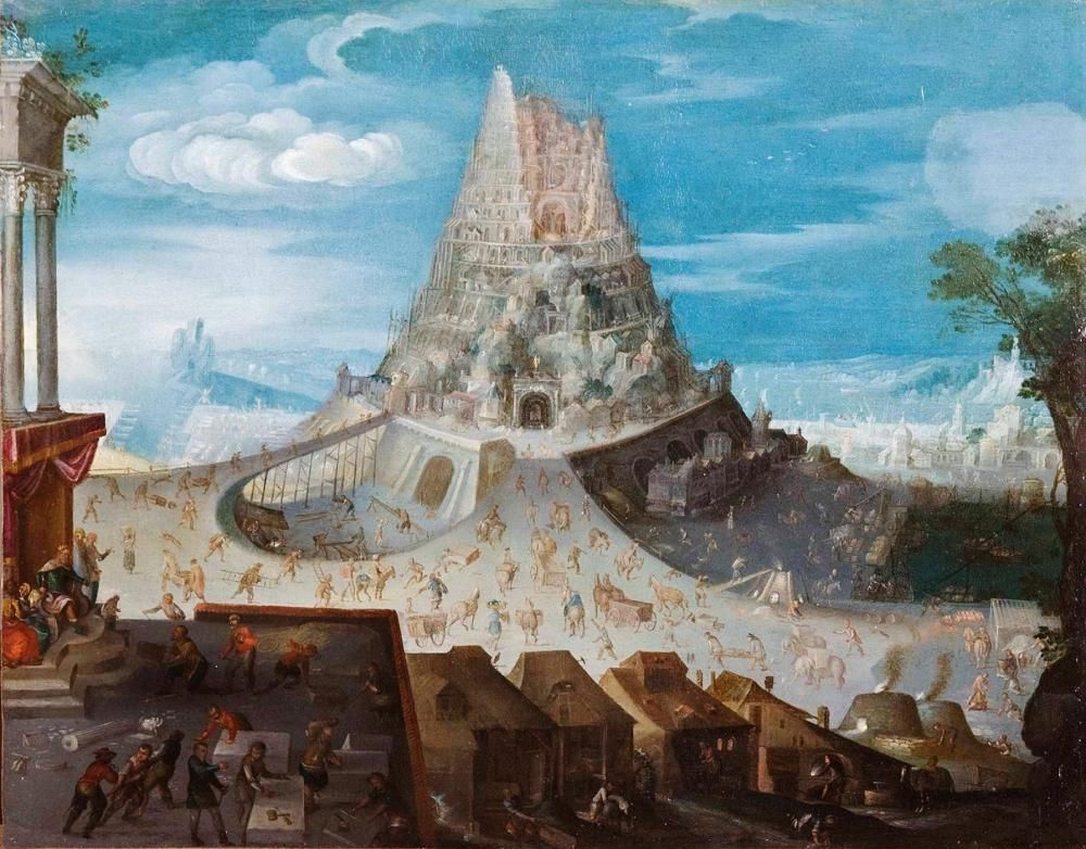 1000x782 The Tower Of Babel By An Unknown Artist Bible - Tower Of Babel Painting