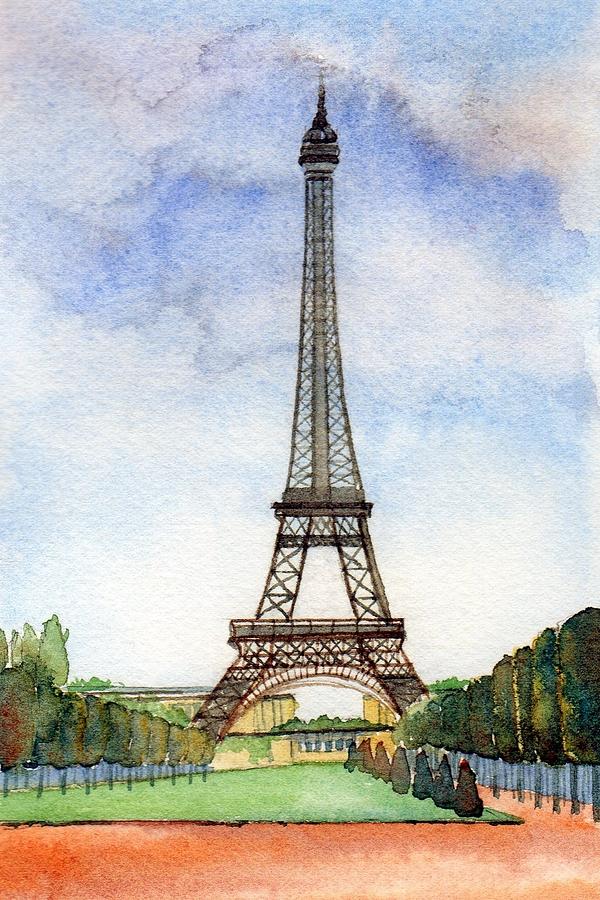 600x900 Eiffel Tower In Paris Painting By Susan Wilhoit - Tower Painting