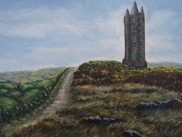 600x450 Scrabo Tower Painting By Robert Gary Chestnutt - Tower Painting
