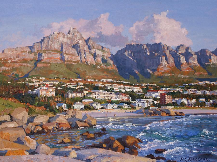 900x674 Glen Beach, Cape Town Painting By Roelof Rossouw - Town Painting
