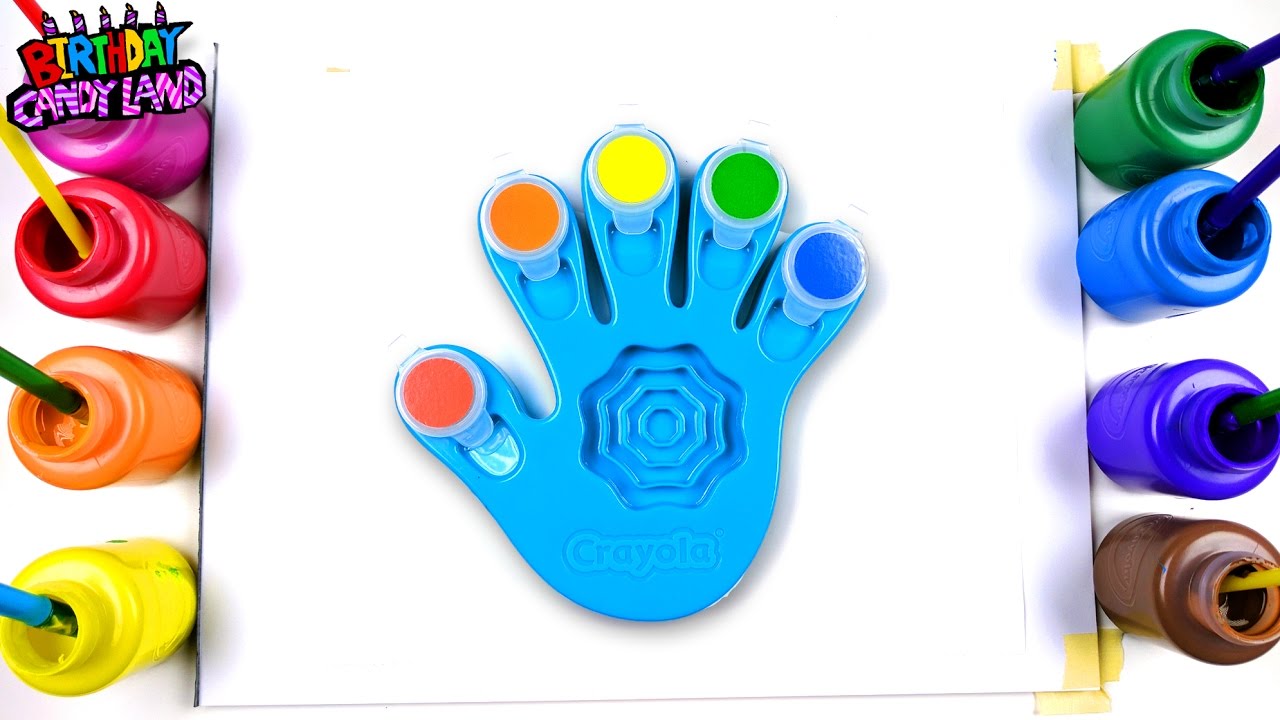 1280x720 Learn Colors For Kids And Hand Paint With Crayola Hand Finger - Toy Painting