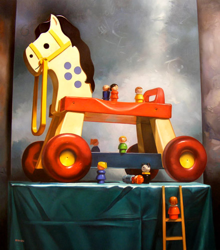 441x500 Margaret Morrison Paintings Of Candy Treats And Childhood Toys - Toy Painting