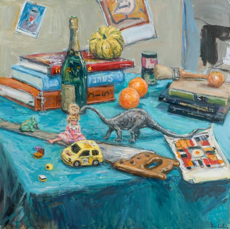 770x765 Saatchi Art Still Life With Toys Painting By Henry Kondracki - Toy Painting