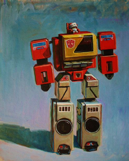 490x610 8x10 Transformers Blaster Vintage Toy - Toy Painting