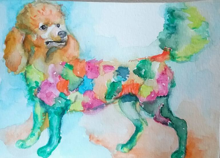 770x553 Saatchi Art Painted Poodle Painting By Daniela Vasileva - Toy Poodle Painting