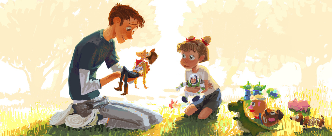 1280x524 Robert Kondo Painting From Toy Story 3! Drawing By The Amazing - Toy Story 3 Painting
