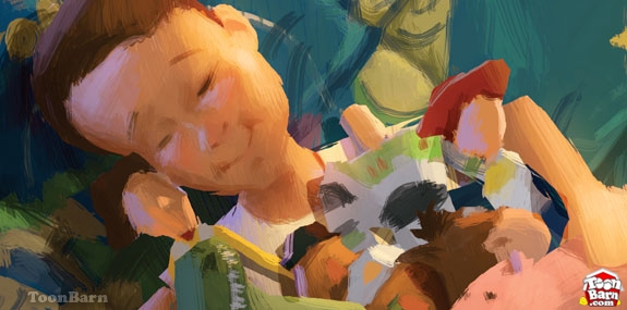 575x285 Disney And Pixar Present Toy Story 3 Concept Art Toonbarntoonbarn - Toy Story 3 Painting