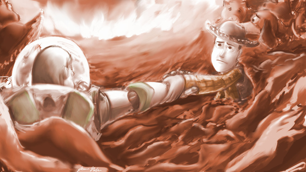 1024x576 Don'T Let Go Toy Story 3 By Jeredulevenin - Toy Story 3 Painting