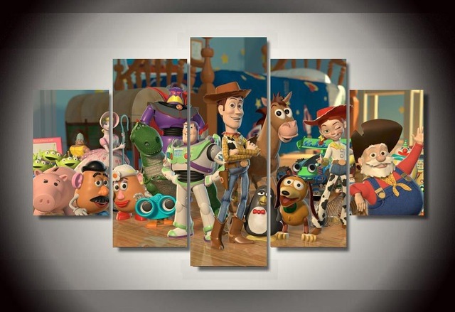640x439 Hot Cartoon Movie Toy Story Canvas Poster Room Decoration Wall Art - Toy Story Painting