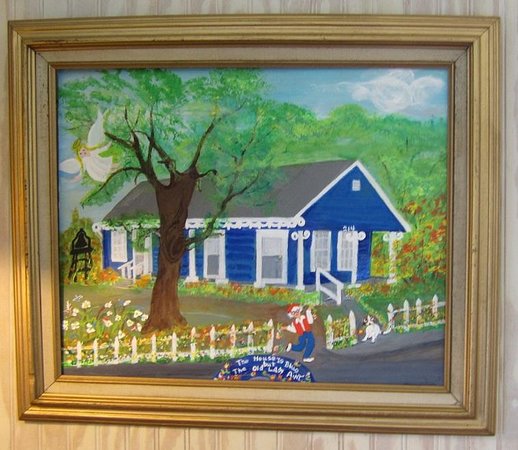 518x450 The House Is Blue But The Old Lady Ain'T Painting Of Her Blue - Tpainting