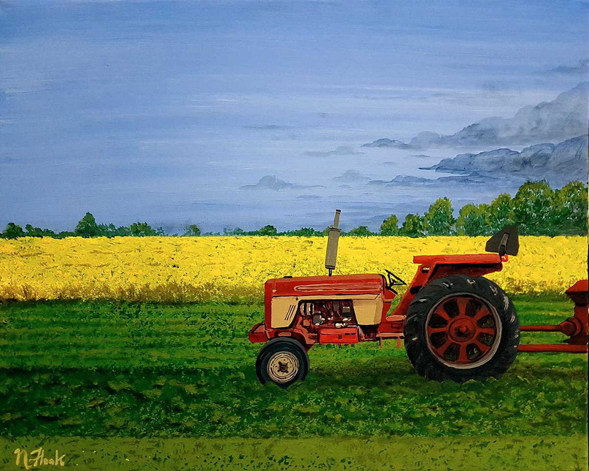 1200x960 Dad's Tractor My Latest Acrylic Painting. Painting - Tractor Painting