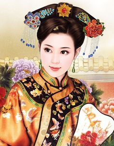 236x302 Chinese Traditional Costume ~ Harbourside Asian Tranquility - Traditional Chinese Girl Painting