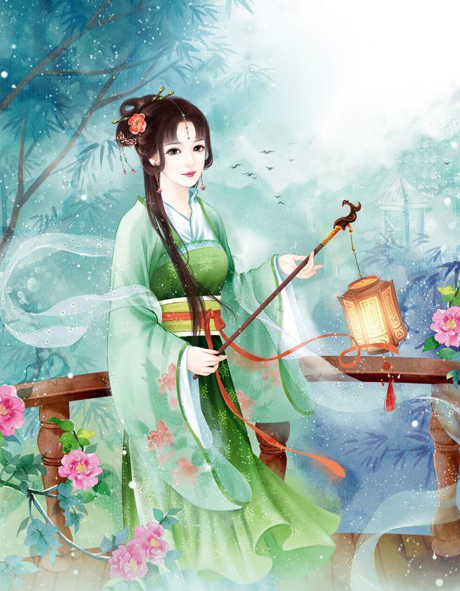 Traditional Chinese Girl Painting at PaintingValley.com | Explore ...