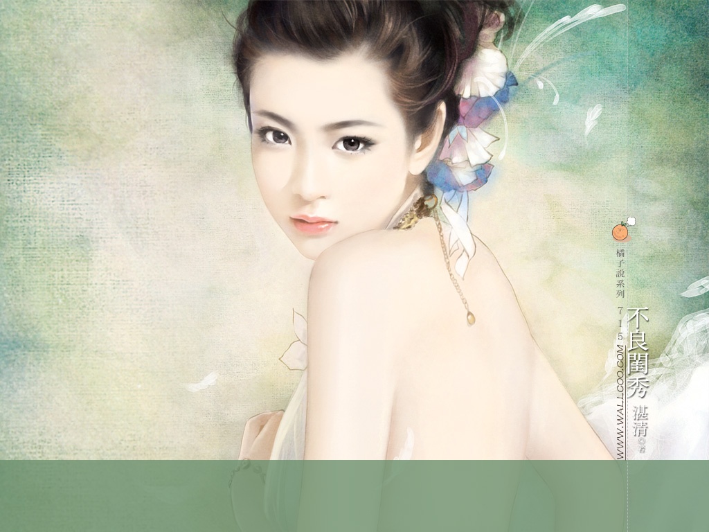 1024x768 Art Paintings Of Chinese Sweet Girls - Traditional Chinese Girl Painting