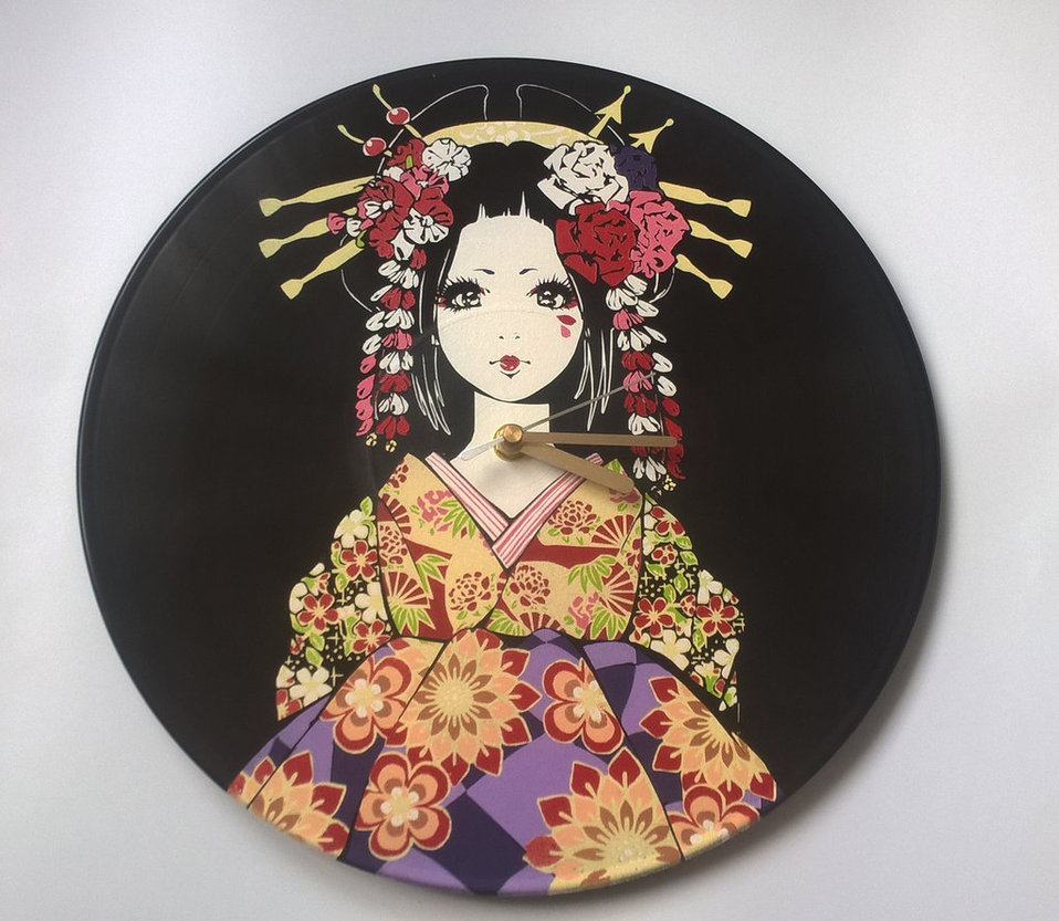 958x833 Japanese Anime Style Geisha Painted Vinyl By Vantidus - Traditional Geisha Painting