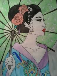 194x259 Traditional Japanese Geisha Art Traditional Geisha Petunia By - Traditional Geisha Painting