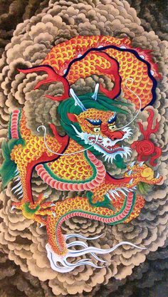 236x417 Tibetan Dragon Paint It And Put It Away Tibetan Style Dragon - Traditional Japanese Dragon Painting