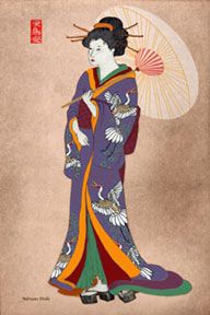 192x288 Kyoto Is Storehouse Of Japan's Traditional Culture - Traditional Japanese Geisha Painting