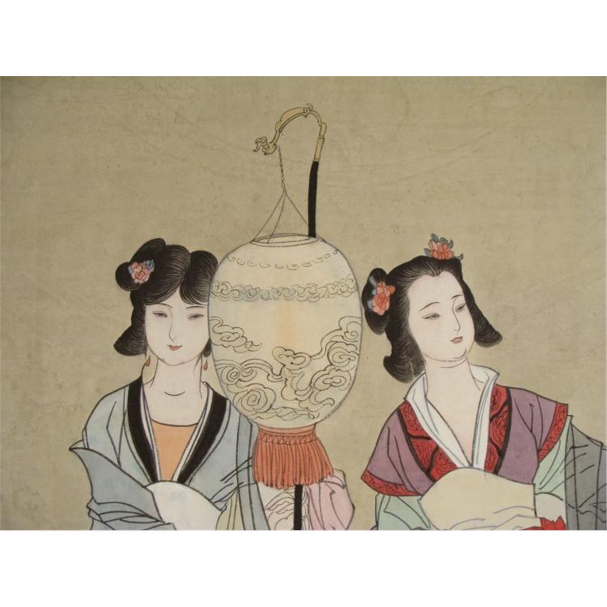 1200x1200 Large Original Japanese Traditional Watercolor Painting - Traditional Japanese Geisha Painting
