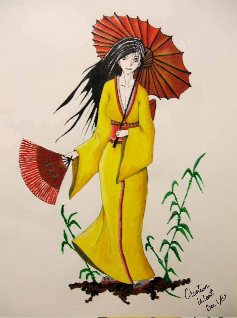 828x1108 Painted Geisha By Final Fantasy Cloud - Traditional Japanese Painting Geisha