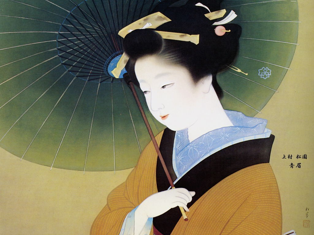 1024x768 Japanese Painting Traditional Geisha - Traditional Japanese Painting Geisha