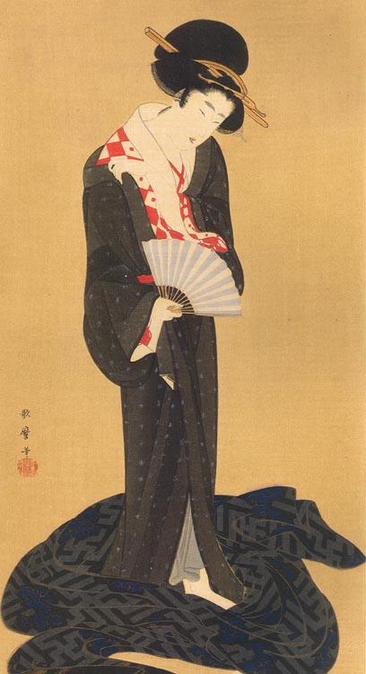 408x750 Kokka A Gallery Japanese And Chinese Painting 1908 Paintings - Traditional Japanese Woman Painting