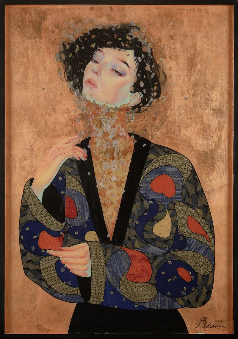 800x1138 Lauren Brevner Female Portraits Art Female - Traditional Japanese Woman Painting