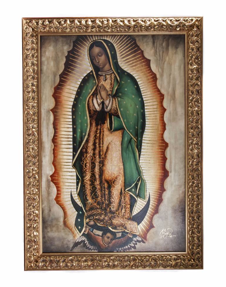 770x978 Saatchi Art Mexican Folk Art Frame Painitng Virgen De Guadalupe - Traditional Painting