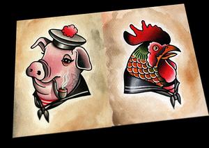300x213 Traditional Prints Parlor Tattoo Prints - Traditional Tattoo Painting