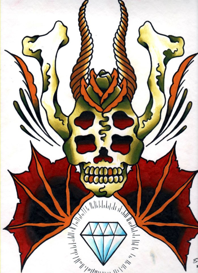 698x960 Traditional Tattoo Painting 3 By Tattedrebel12bill - Traditional Tattoo Painting