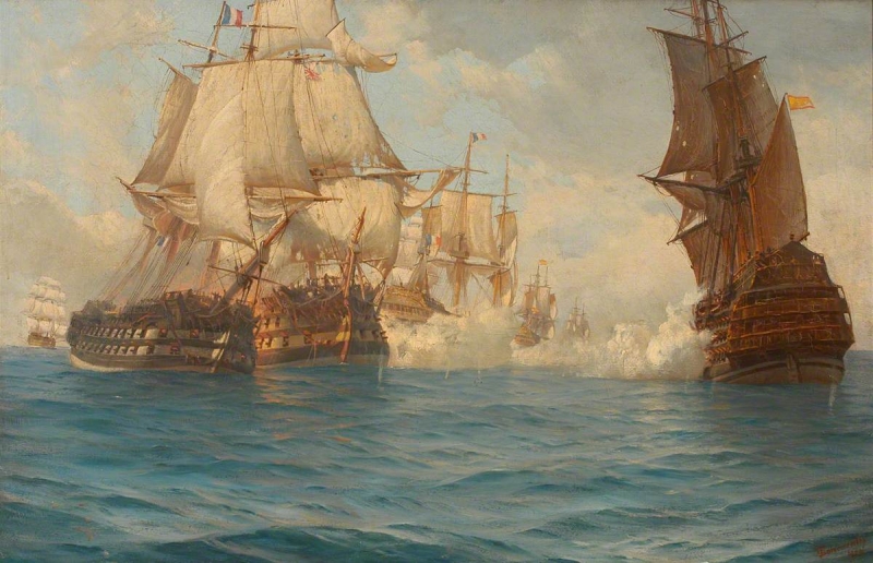 800x516 The Battle Of Trafalgar, 21 October 1805 Painting Thomas Jacques - Trafalgar Painting