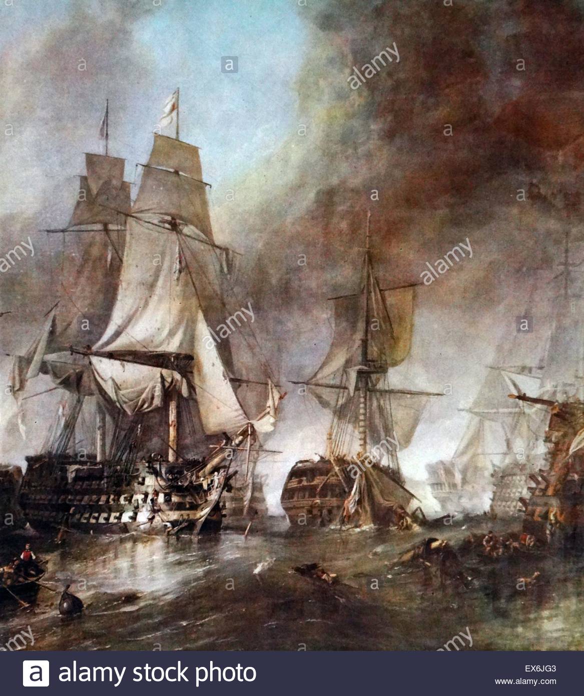 1167x1390 The Battle Of Trafalgar By Clarkson Stanfield. The Painting Is Set - Trafalgar Painting