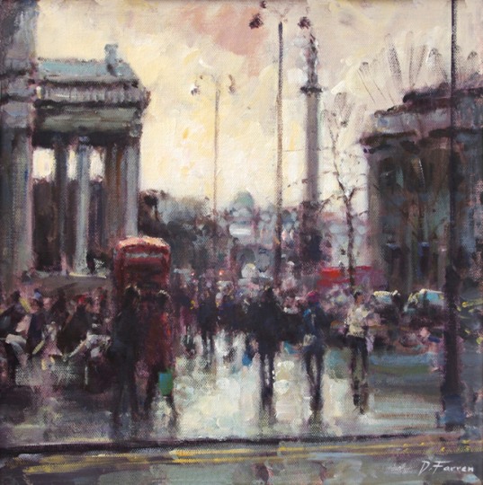 537x540 London Paintings - Trafalgar Square Painting