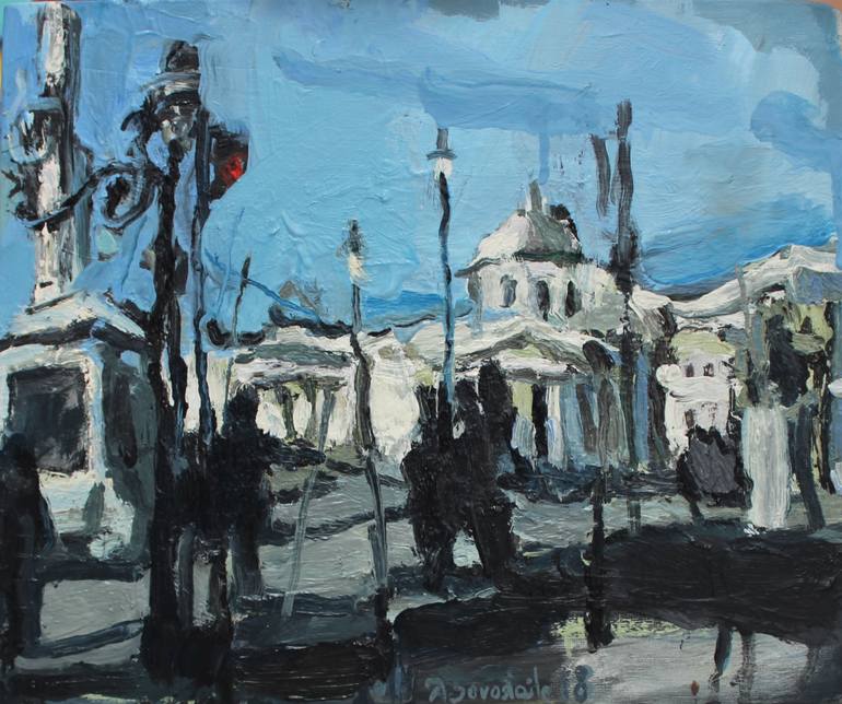 770x644 Saatchi Art Trafalgar Square Painting By Diana Savostaite - Trafalgar Square Painting