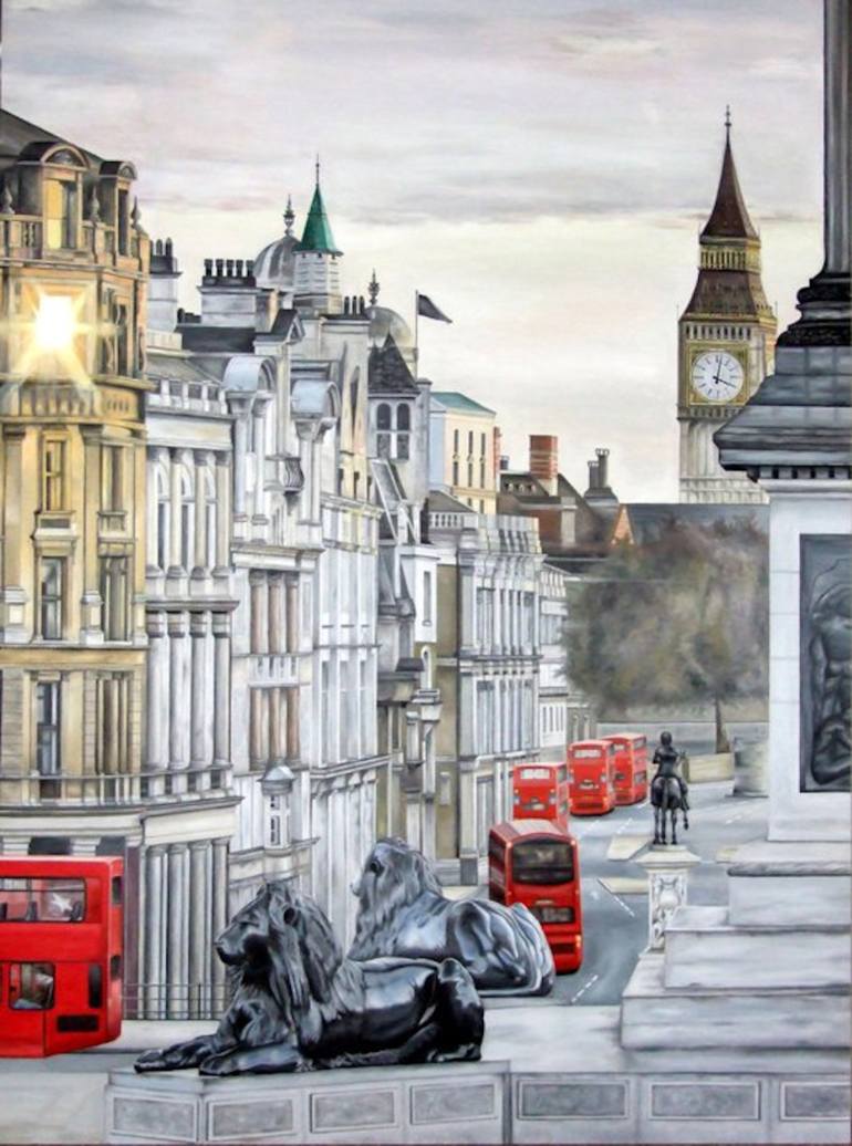 770x1036 Saatchi Art Trafalgar Square Painting By Nancy Whitehead - Trafalgar Square Painting