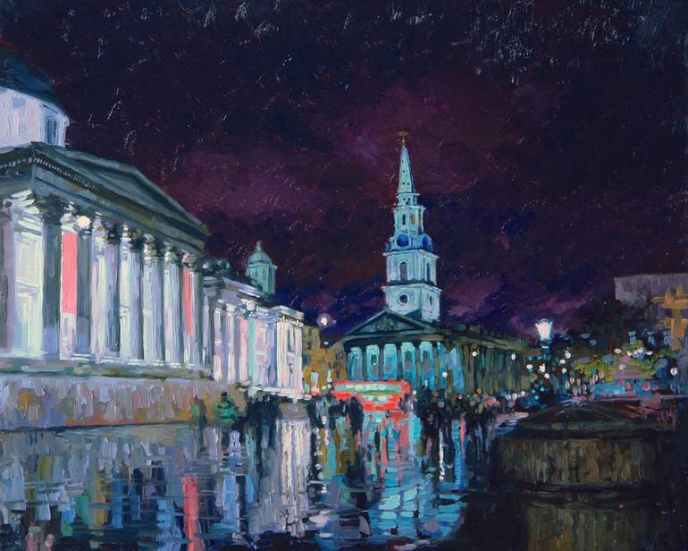770x616 Saatchi Art Trafalgar Square Painting By Simon Kojin - Trafalgar Square Painting