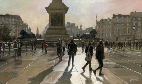 603x358 Shadows Trafalgar Square By Rob Adams, 2014 Painting Artsper - Trafalgar Square Painting