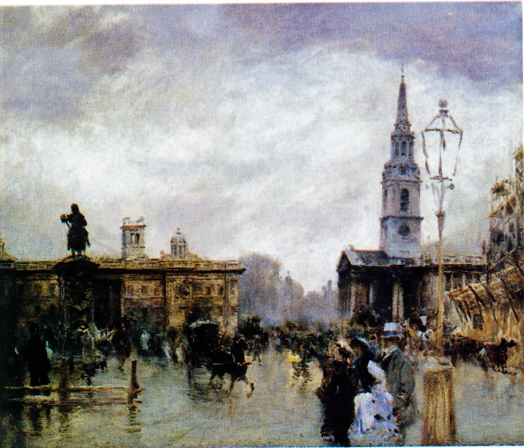1080x923 Trafalgar Square Painting Giuseppe De Nittis Oil Paintings - Trafalgar Square Painting