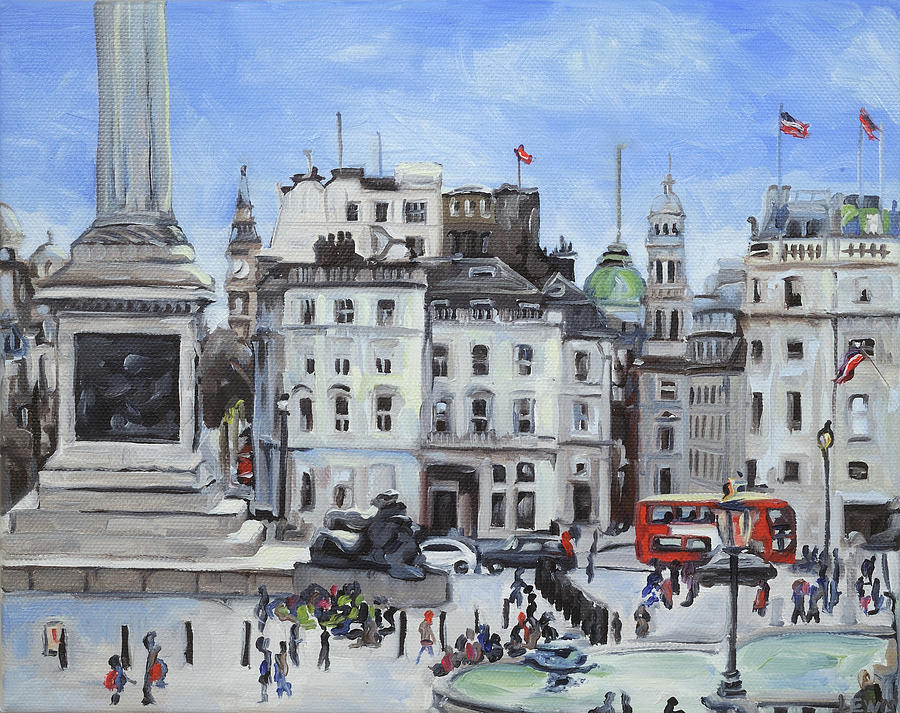 900x713 Trafalgar Square Painting By Anne Lewis - Trafalgar Square Painting
