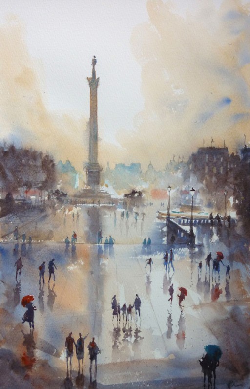 512x796 Trafalgar Square People - Trafalgar Square Painting